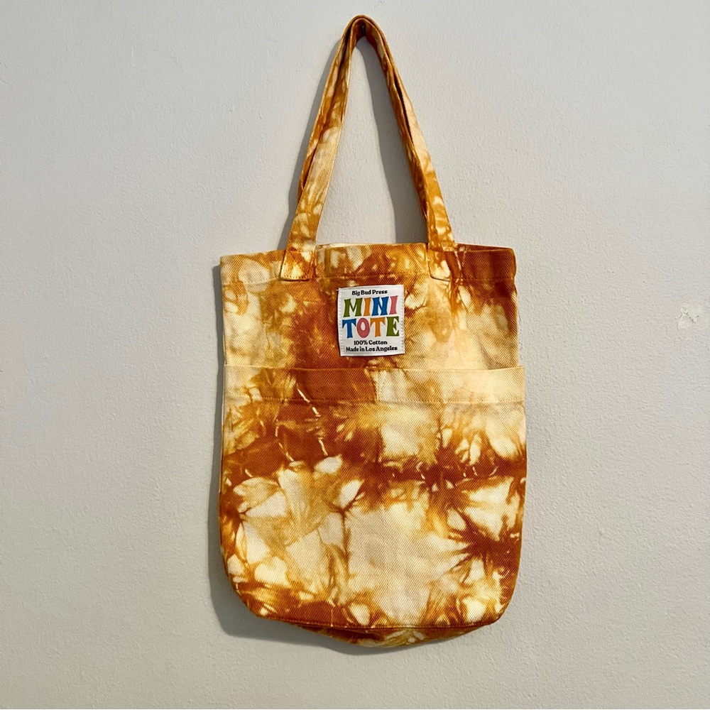 Big Bud Press Mini Tote Bag in Yellow Gold tie dye
